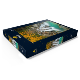Darstellung des Puzzle Motivs Wasserfall im Morteratsch Tal - Puzzleteile: 100