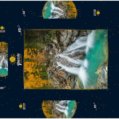Wasserfall im Morteratsch Tal 100 Puzzle Schachtel 3D Modell