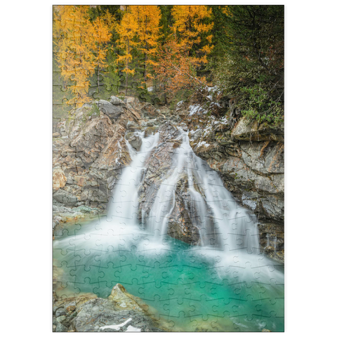 puzzleplate Wasserfall im Morteratsch Tal 200 Puzzle