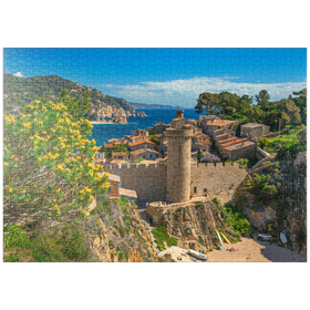 Darstellung des Puzzle-Motivs Mittelalterliche Stadtmauer der Vila Vella, Tossa de Mar, Spanien – Puzzleteile: 1000