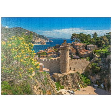 puzzleplate Mittelalterliche Stadtmauer der Vila Vella, Tossa de Mar, Costa Brava, Katalonien, Spanien 1000 Puzzle