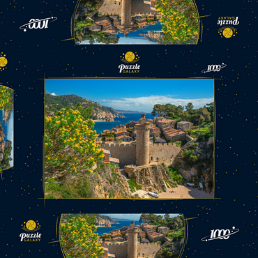 Mittelalterliche Stadtmauer der Vila Vella, Tossa de Mar, Costa Brava, Katalonien, Spanien 1000 Puzzle Schachtel 3D Modell