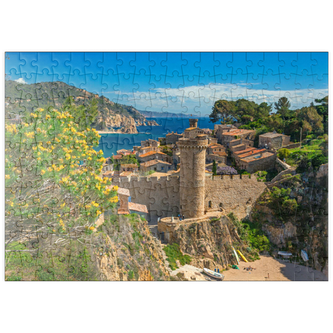 puzzleplate Mittelalterliche Stadtmauer der Vila Vella, Tossa de Mar, Costa Brava, Katalonien, Spanien 200 Puzzle