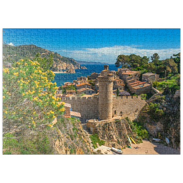 puzzleplate Mittelalterliche Stadtmauer der Vila Vella, Tossa de Mar, Costa Brava, Katalonien, Spanien 500 Puzzle