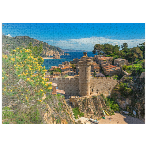 puzzleplate Mittelalterliche Stadtmauer der Vila Vella, Tossa de Mar, Costa Brava, Katalonien, Spanien 500 Puzzle