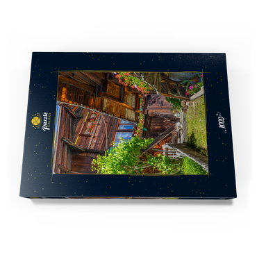 Holzhäuser im Dorf Mürren 1000 Puzzle Schachtel Ansicht3