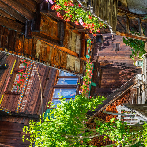 Holzhäuser im Dorf Mürren 1000 Puzzle 3D Modell