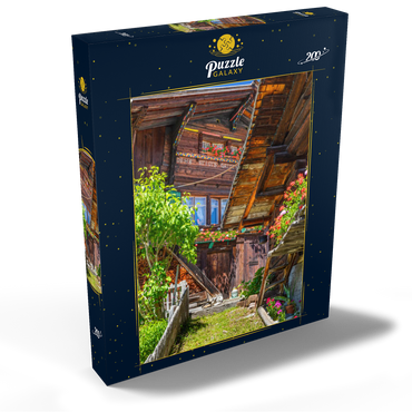 Holzhäuser im Dorf Mürren 200 Puzzle Schachtel Ansicht2