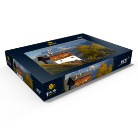 Alternative Darstellung des Puzzle-Motivs Geislergruppe, Dolomiten, Villnösstal, Provinz Bozen, Südtirol, Italien – Puzzleteile: 1000