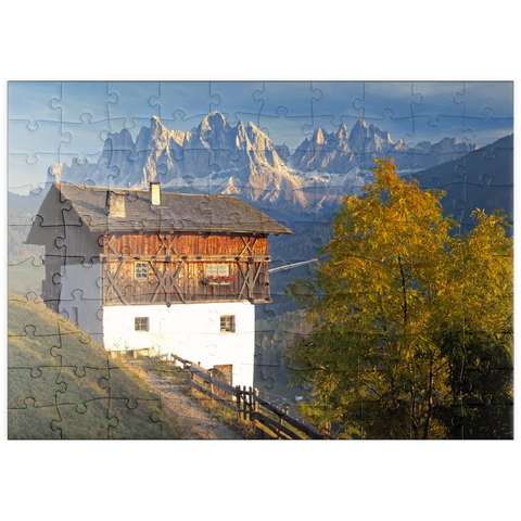 puzzleplate Geislergruppe, Dolomiten, Villnösstal, Provinz Bozen, Südtirol, Italien 100 Puzzle