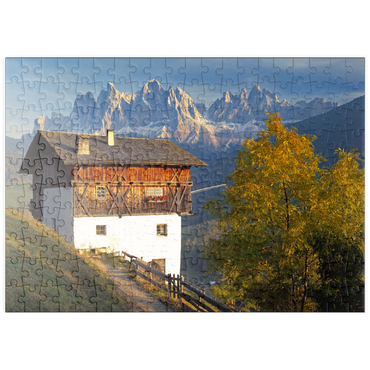 puzzleplate Geislergruppe, Dolomiten, Villnösstal, Provinz Bozen, Südtirol, Italien 200 Puzzle