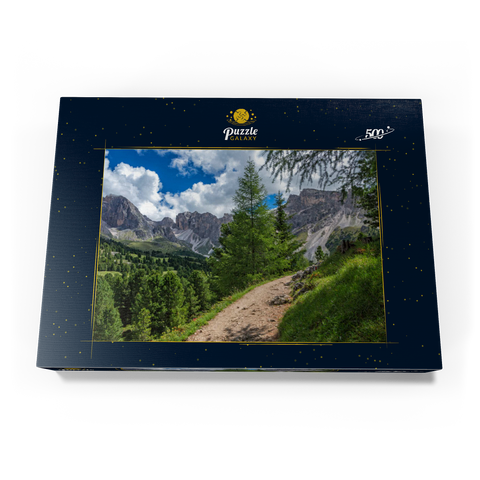Am Col Raiser mit Cislesalpe und Geislergruppe, St. Christina in Gröden, Trentino-Südtirol 500 Puzzle Schachtel Ansicht3