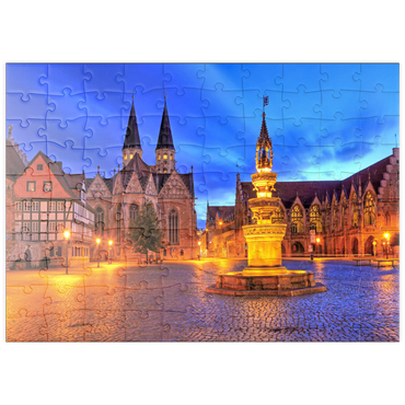 puzzleplate Altstadtmarktbrunnen (Marienbrunnen), Braunschweig 100 Puzzle
