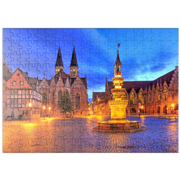 puzzleplate Altstadtmarktbrunnen (Marienbrunnen), Braunschweig 200 Puzzle