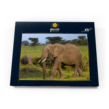 Masai Mara, Kenia, Elefanten 100 Puzzle Schachtel Ansicht3