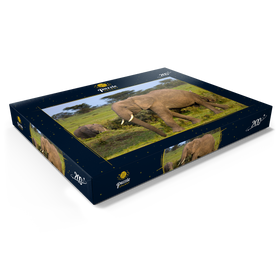 Darstellung des Puzzle Motivs Masai Mara, Kenia, Elefanten - Puzzleteile: 200