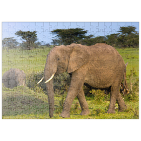 Darstellung des Puzzle Motivs Masai Mara, Kenia, Elefanten - Puzzleteile: 200