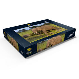Darstellung des Puzzle Motivs Masai Mara, Kenia, Elefanten - Puzzleteile: 500