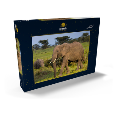 Masai Mara, Kenia, Elefanten 500 Puzzle Schachtel Ansicht2