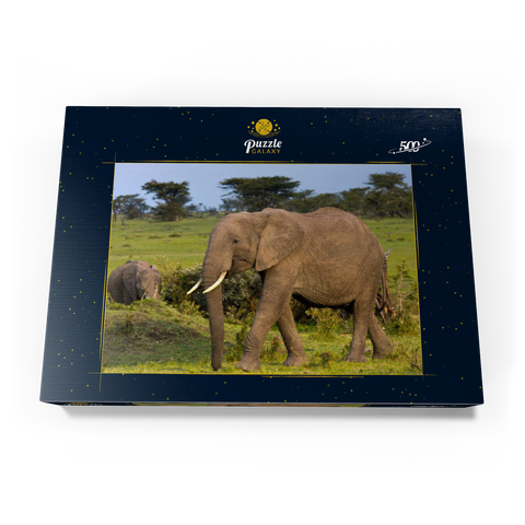 Masai Mara, Kenia, Elefanten 500 Puzzle Schachtel Ansicht3