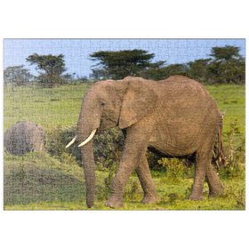 Darstellung des Puzzle Motivs Masai Mara, Kenia, Elefanten - Puzzleteile: 500