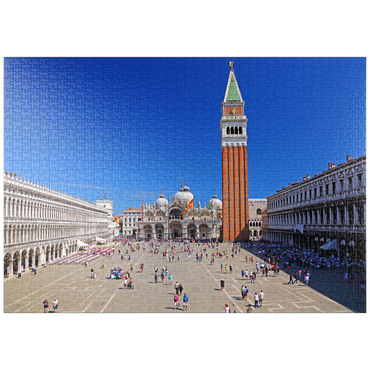 puzzleplate Markusplatz mit Markuskirche und Campanile, Venedig, Italien 1000 Puzzle
