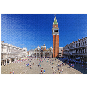 Darstellung des Puzzle Motivs Markusplatz mit Markuskirche und Campanile, Venedig, Italien - Puzzleteile: 1000