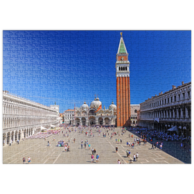 Darstellung des Puzzle Motivs Markusplatz mit Markuskirche und Campanile, Venedig, Italien - Puzzleteile: 500