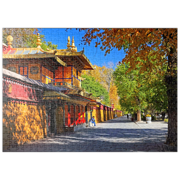 puzzleplate Eines der Wohngebäude im Park der Sommerresidenz des Dalai Lamas, Tibet 500 Puzzle