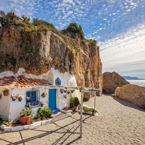 Fischerhütte am Strand, Andalusien, Spanien 1000 Puzzle 3D Modell