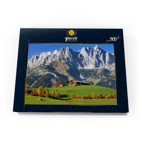 Bauernhaus bei Kitzbühel mit Kaisergebirge, Tirol, Österreich 200 Puzzle Schachtel Ansicht3
