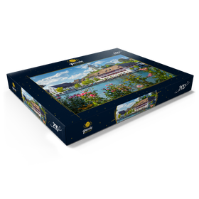 Alternative Darstellung des Puzzle-Motivs Blick über den Rhein zur Altstadt und Festung Munot – Puzzleteile: 200