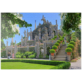 Darstellung des Puzzle-Motivs Gartenterrassen im Park des Palazzo Borromeo auf der Isola Bella bei Stresa, Lago Maggiore – Puzzleteile: 1000
