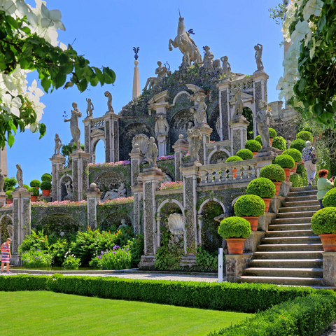 Gartenterrassen im Park des Palazzo Borromeo auf der Isola Bella bei Stresa, Lago Maggiore 1000 Puzzle 3D Modell