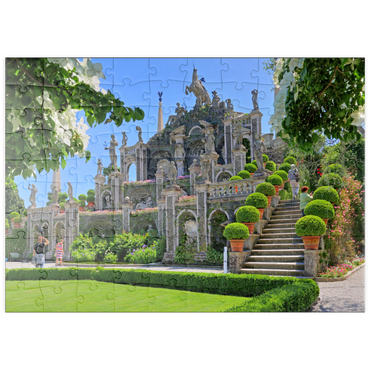 puzzleplate Gartenterrassen im Park des Palazzo Borromeo auf der Isola Bella bei Stresa, Lago Maggiore 100 Puzzle