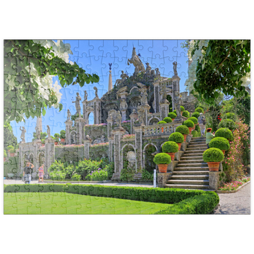 puzzleplate Gartenterrassen im Park des Palazzo Borromeo auf der Isola Bella bei Stresa, Lago Maggiore 200 Puzzle
