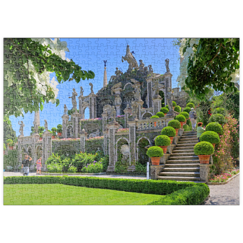 puzzleplate Gartenterrassen im Park des Palazzo Borromeo auf der Isola Bella bei Stresa, Lago Maggiore 500 Puzzle