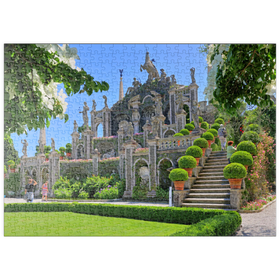Darstellung des Puzzle Motivs Gartenterrassen im Park des Palazzo Borromeo auf der Isola Bella bei Stresa, Lago Maggiore - Puzzleteile: 500