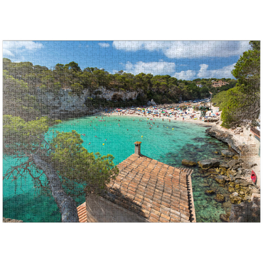 puzzleplate Blick in die Lagune Cala Llombards bei Santanyi, Mallorca 1000 Puzzle