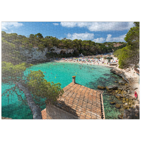 puzzleplate Blick in die Lagune Cala Llombards bei Santanyi, Mallorca 1000 Puzzle