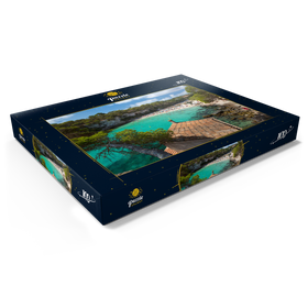 Darstellung des Puzzle Motivs Blick in die Lagune Cala Llombards bei Santanyi, Mallorca - Puzzleteile: 100