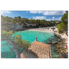 Darstellung des Puzzle Motivs Blick in die Lagune Cala Llombards bei Santanyi, Mallorca - Puzzleteile: 100