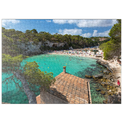 puzzleplate Blick in die Lagune Cala Llombards bei Santanyi, Mallorca 500 Puzzle