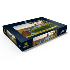 Darstellung des Puzzle Motivs Weinberg, Weingut Schloss Proschwitz mit Blick zur Albrechtsburg und Dom - Puzzleteile: 500