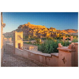 Darstellung des Puzzle Motivs Morgenstimmung am Lehmdorf Ait Ben Haddou, Hoher Atlas - Puzzleteile: 1000