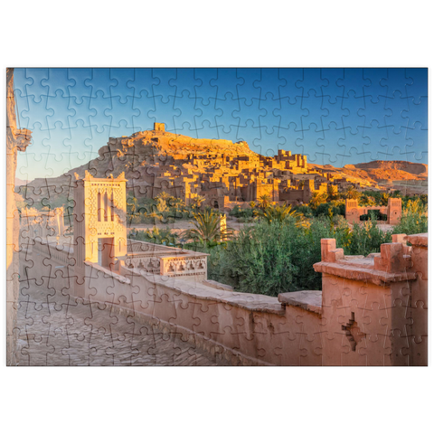 puzzleplate Morgenstimmung am Lehmdorf Ait Ben Haddou, Hoher Atlas 200 Puzzle