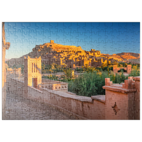 Darstellung des Puzzle Motivs Morgenstimmung am Lehmdorf Ait Ben Haddou, Hoher Atlas - Puzzleteile: 200