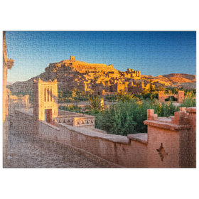 Darstellung des Puzzle Motivs Morgenstimmung am Lehmdorf Ait Ben Haddou, Hoher Atlas - Puzzleteile: 500