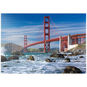 Darstellung des Puzzle-Motivs San Francisco Bay und Golden Gate Bridge, San Francisco, Kalifornien, USA – Puzzleteile: 1000