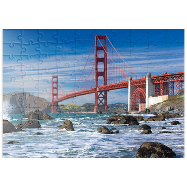 puzzleplate San Francisco Bay und Golden Gate Bridge, San Francisco, Kalifornien, USA 100 Puzzle